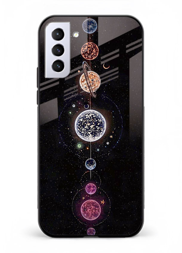 Solar chakra mandala cosmic art Samsung S21 Plus glass meditation spiritual case