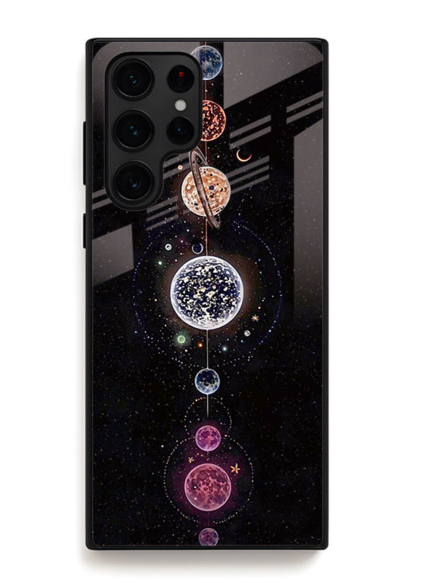 Solar chakra mandala cosmic art Samsung S25 Ultra glass meditation spiritual case
