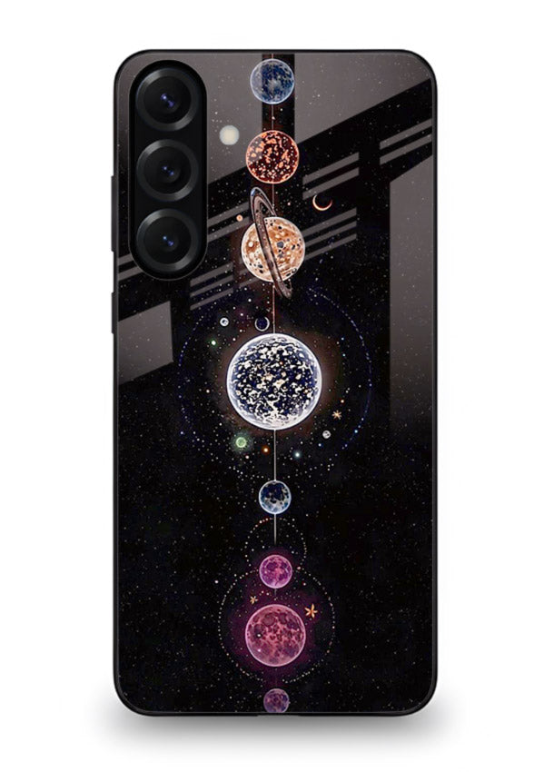 Solar chakra mandala cosmic art Samsung A35 5G glass meditation spiritual case