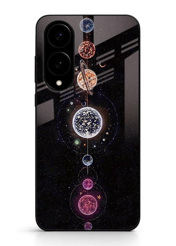 Solar chakra mandala cosmic art Samsung S25 Edge glass meditation spiritual case
