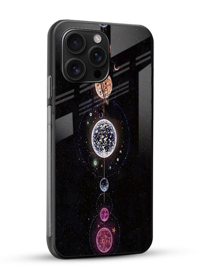 Solar chakra mandala cosmic art glossy vibrant premium glass meditation spiritual case - Angle Side