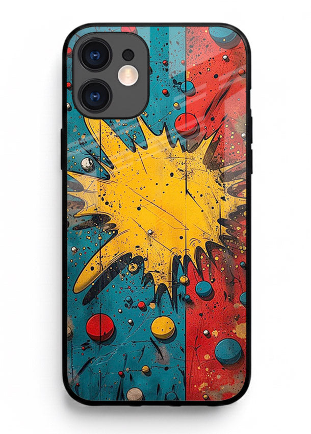 Splash Pop Abstract bold splash pattern iphone 12 mini glass back cover