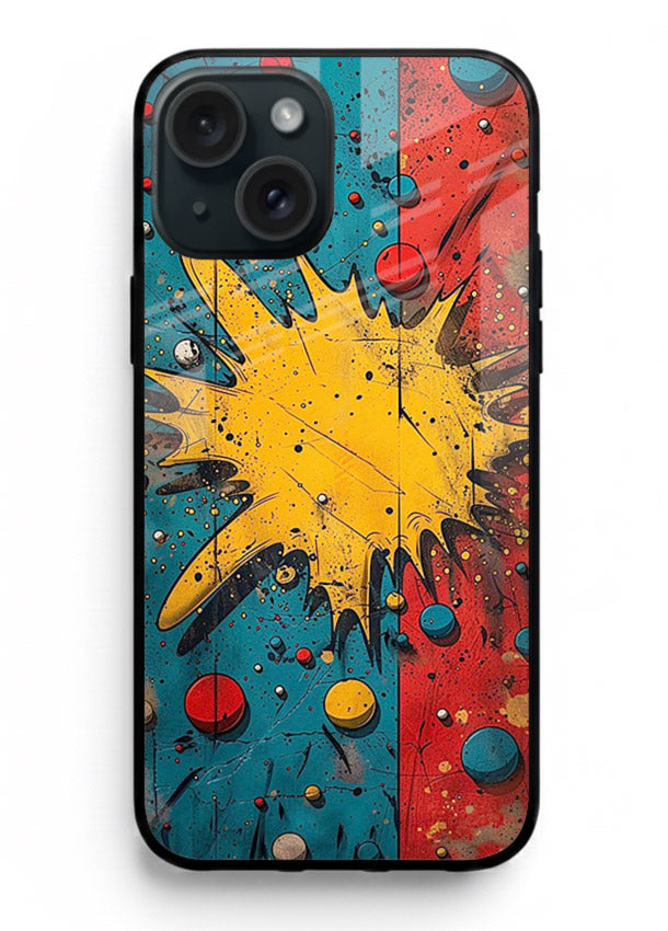 Splash Pop Abstract bold splash pattern iphone 14 glass back cover