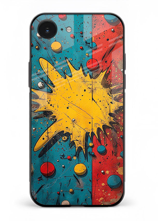 Splash Pop Abstract bold splash pattern iphone 16e glass back cover
