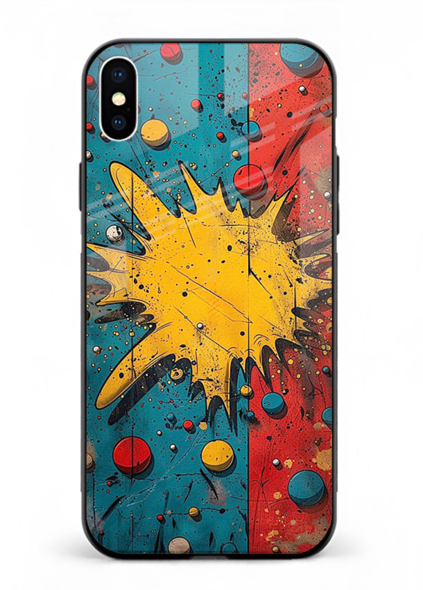 Splash Pop Abstract bold splash pattern iphone xs max glass back cover