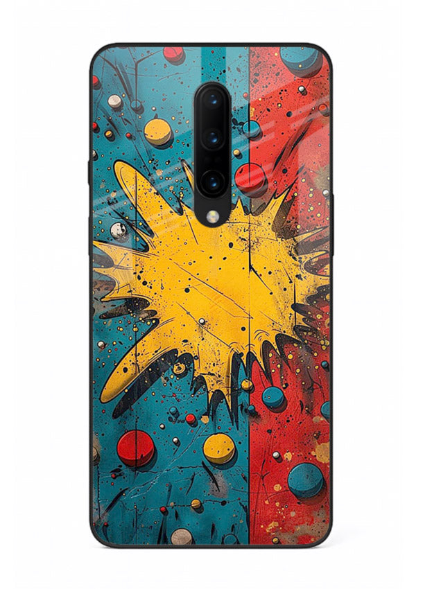 Splash Pop Abstract bold splash pattern OnePlus 7 Pro glass back cover