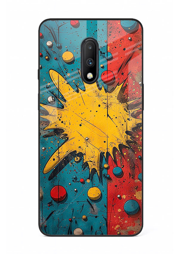 Splash Pop Abstract bold splash pattern OnePlus 7 glass back cover