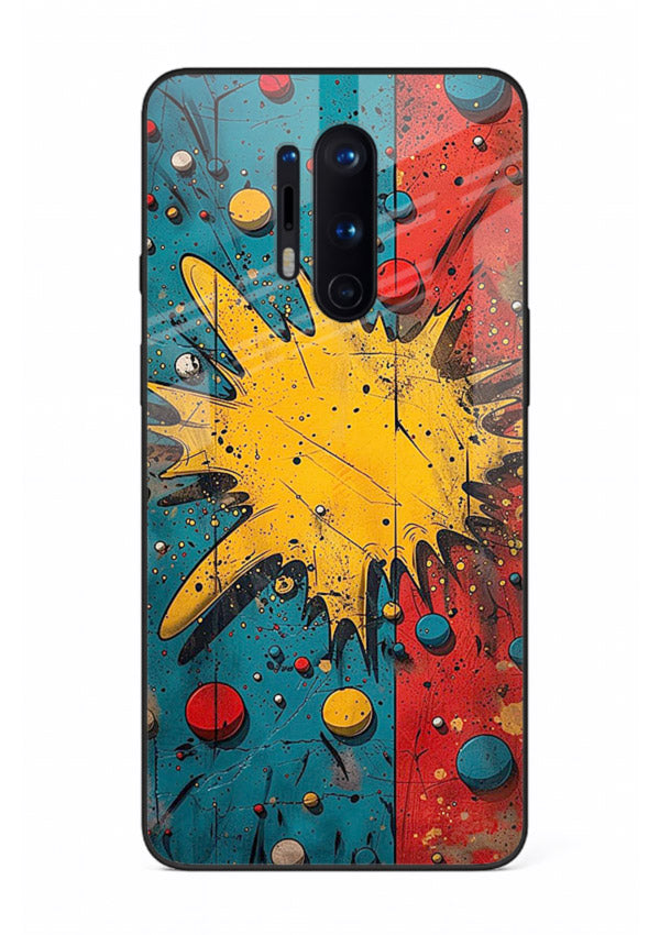 Splash Pop Abstract bold splash pattern OnePlus 8 Pro glass back cover