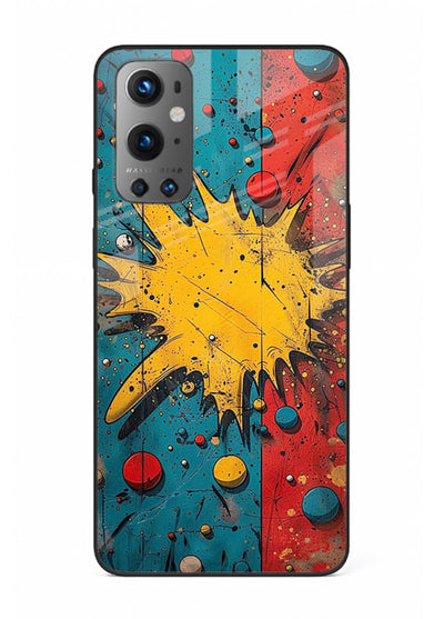 Splash Pop Abstract bold splash pattern OnePlus 9 glass back cover