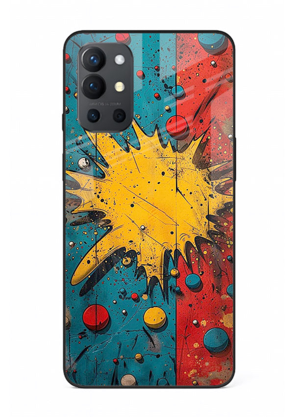 Splash Pop Abstract bold splash pattern OnePlus 9R glass back cover