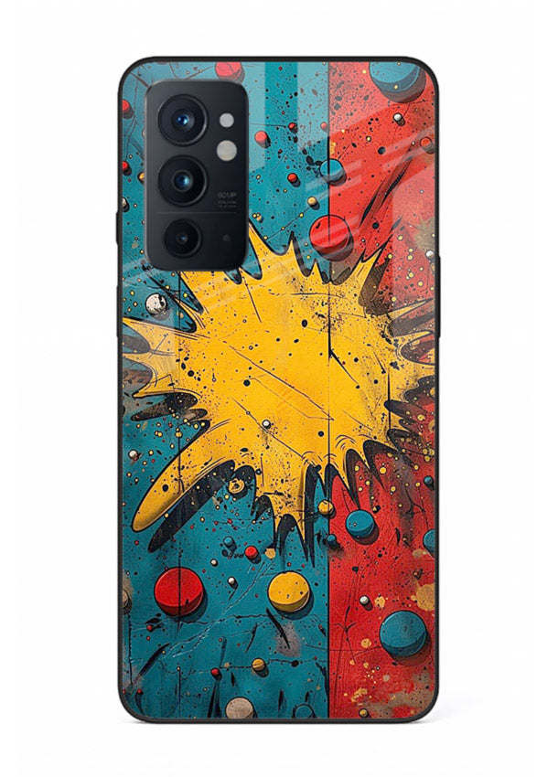 Splash Pop Abstract bold splash pattern OnePlus 9RT glass back cover