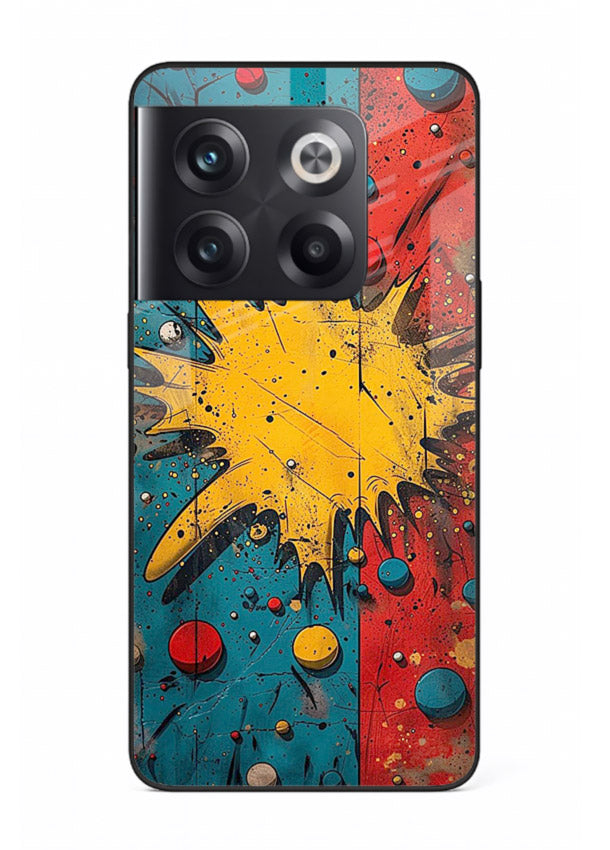 Splash Pop Abstract bold splash pattern OnePlus 10T glass back cover