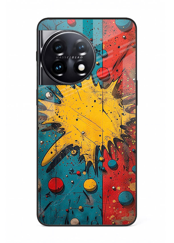Splash Pop Abstract bold splash pattern OnePlus 11 glass back cover