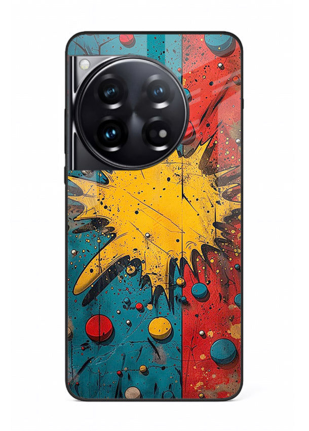 Splash Pop Abstract bold splash pattern OnePlus 12 glass back cover