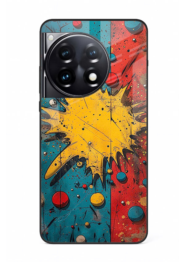 Splash Pop Abstract bold splash pattern OnePlus 12R glass back cover