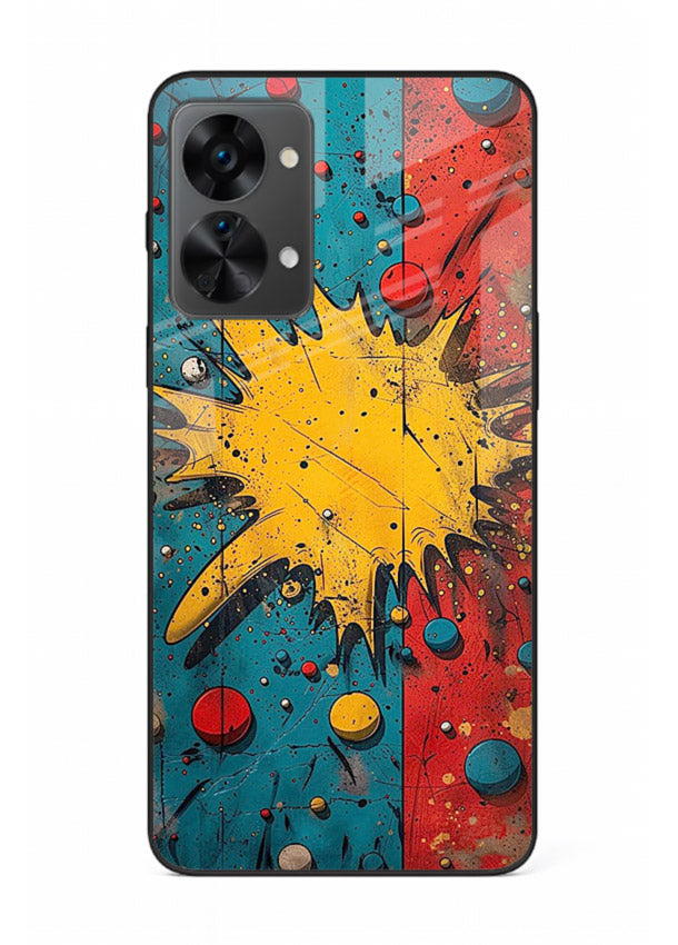 Splash Pop Abstract bold splash pattern OnePlus Nord 2T glass back cover