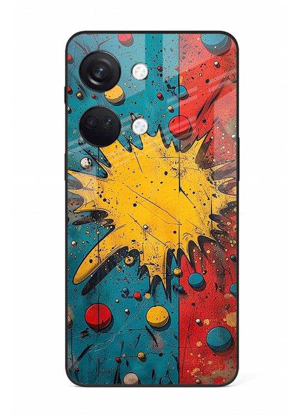 Splash Pop Abstract bold splash pattern OnePlus Nord 3 glass back cover