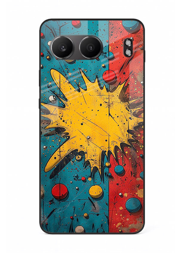 Splash Pop Abstract bold splash pattern OnePlus Nord 4 glass back cover