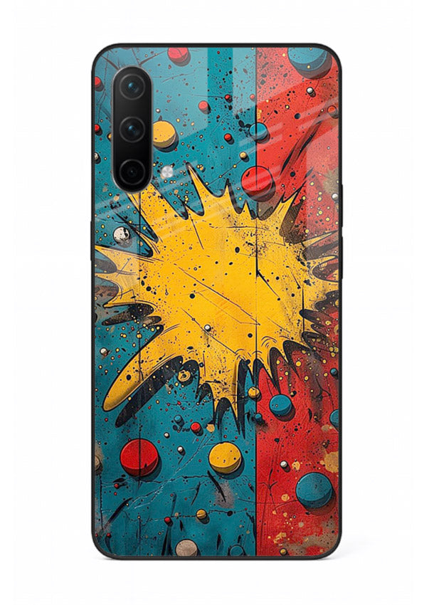Splash Pop Abstract bold splash pattern OnePlus Nord CE 5G glass back cover