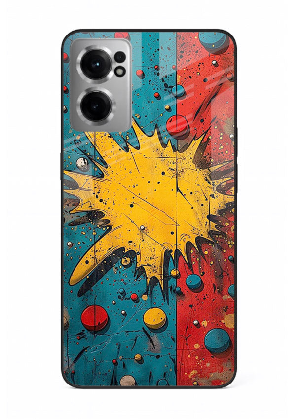Splash Pop Abstract bold splash pattern OnePlus Nord CE2 5G glass back cover