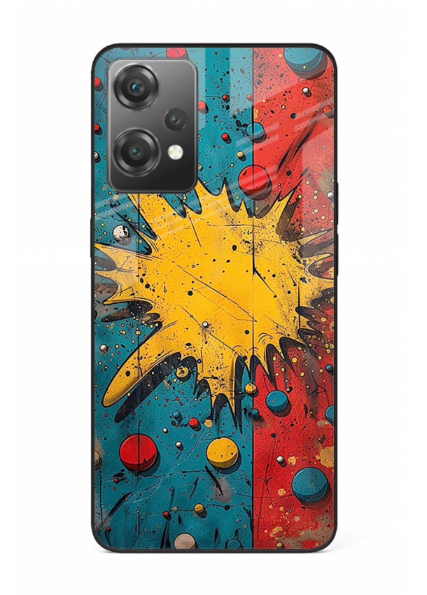 Splash Pop Abstract bold splash pattern OnePlus Nord CE2 Lite 5G glass back cover