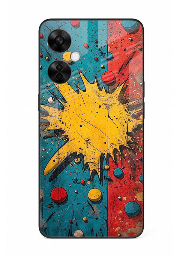 Splash Pop Abstract bold splash pattern OnePlus Nord CE3 Lite glass back cover