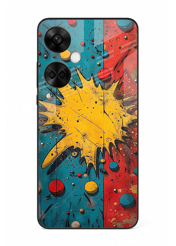 Splash Pop Abstract bold splash pattern OnePlus Nord CE3 glass back cover