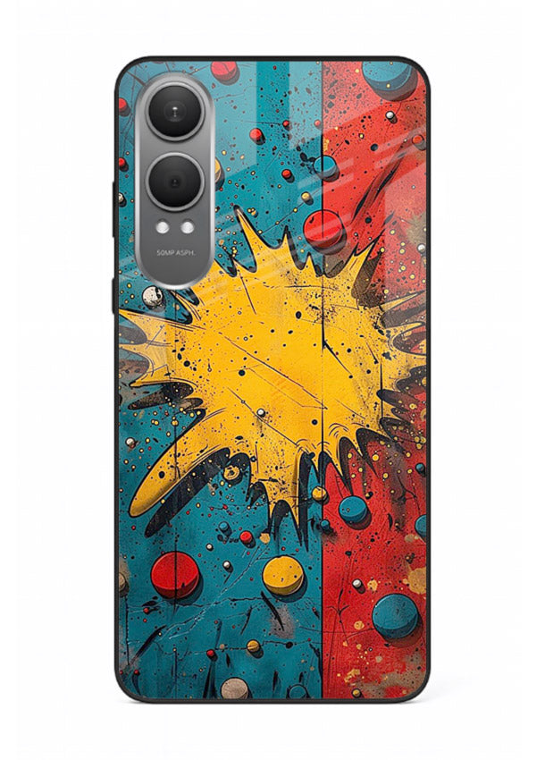 Splash Pop Abstract bold splash pattern OnePlus Nord CE4 Lite glass back cover