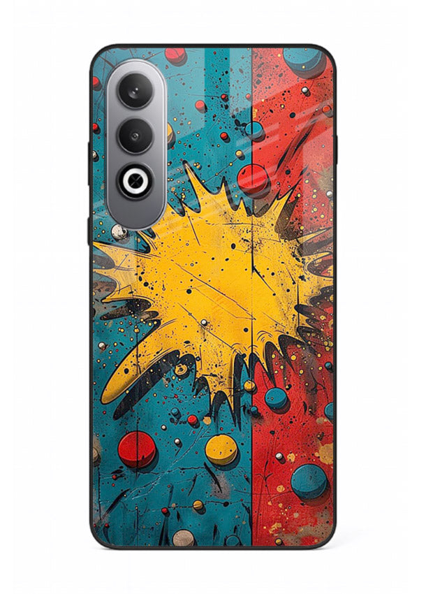 Splash Pop Abstract bold splash pattern OnePlus Nord CE4 glass back cover