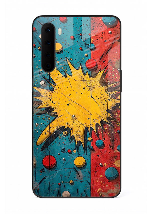 Splash Pop Abstract bold splash pattern OnePlus Nord glass back cover