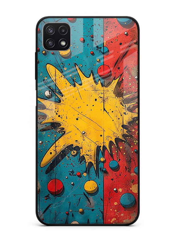 Splash Pop Abstract bold splash pattern Samsung A22 5G glass back cover