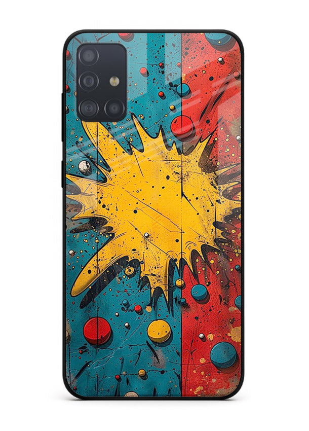 Splash Pop Abstract bold splash pattern Samsung A71 glass back cover
