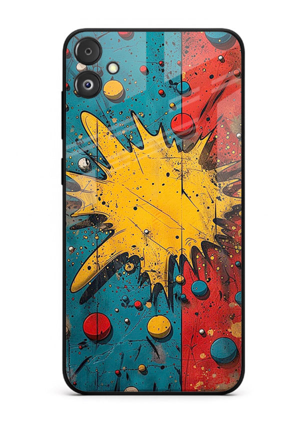 Splash Pop Abstract bold splash pattern Samsung F05 5G glass back cover