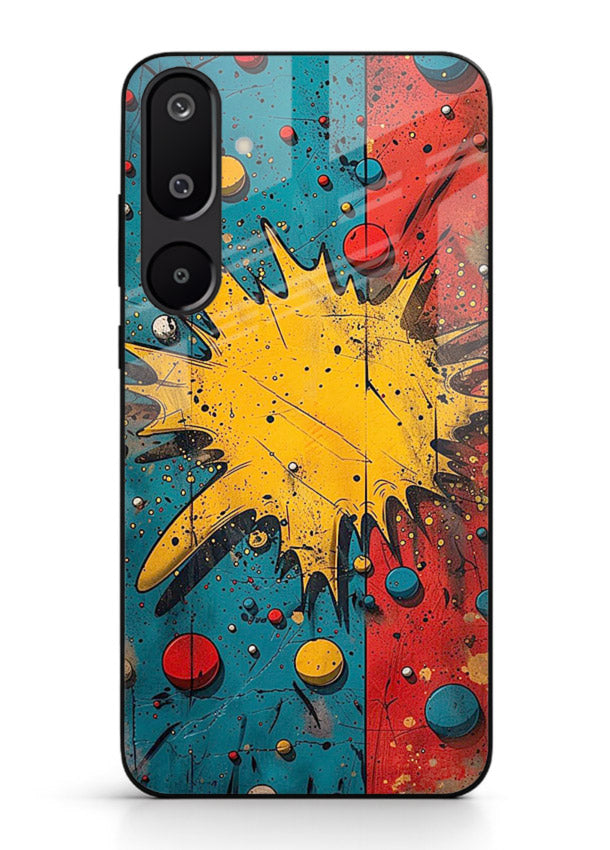 Splash Pop Abstract bold splash pattern Samsung M16 5G glass back cover