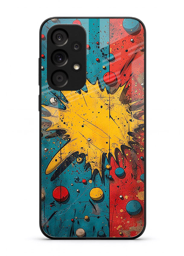 Splash Pop Abstract bold splash pattern Samsung A53 5G glass back cover