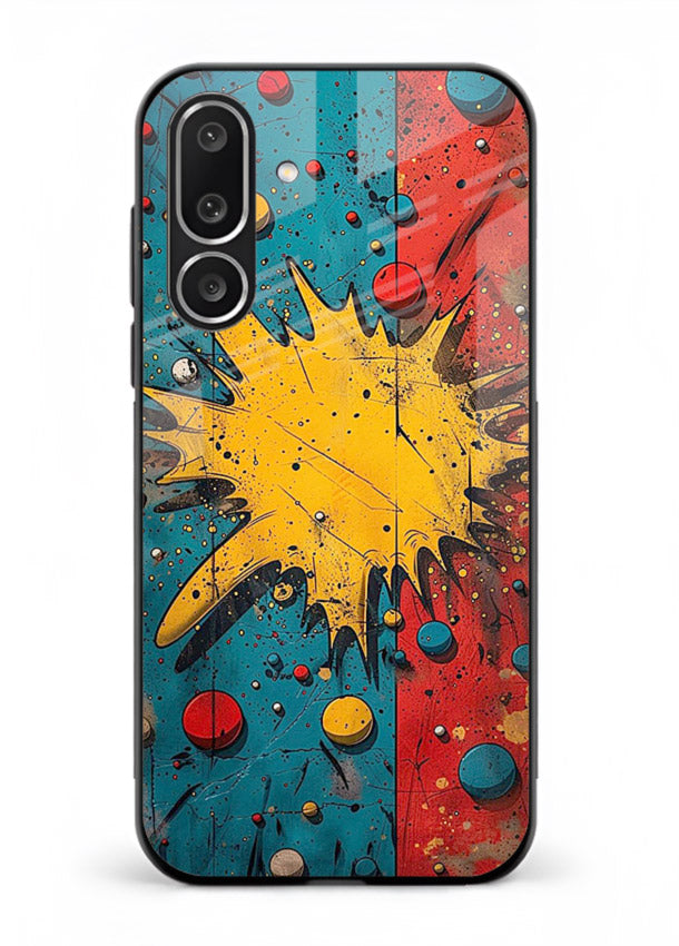 Splash Pop Abstract bold splash pattern Samsung M36 5G glass back cover