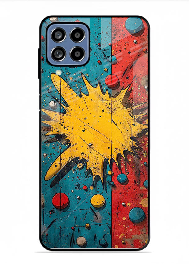 Splash Pop Abstract bold splash pattern Samsung F12 5G glass back cover