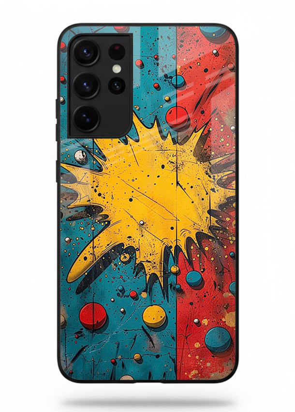 Splash Pop Abstract bold splash pattern Samsung S21 Ultra glass back cover