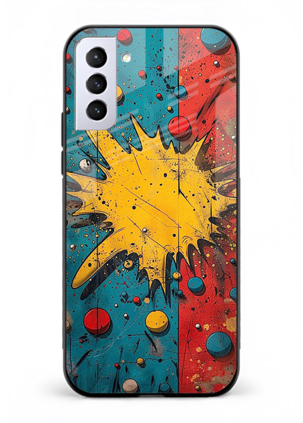 Splash Pop Abstract bold splash pattern Samsung S21 FE glass back cover