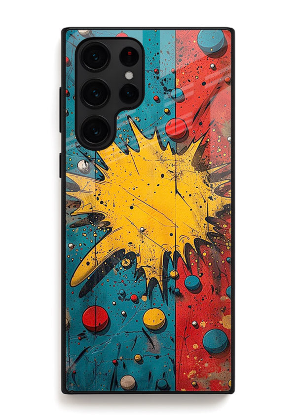 Splash Pop Abstract bold splash pattern Samsung S23 Ultra glass back cover