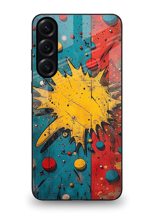 Splash Pop Abstract bold splash pattern Samsung M35 5G glass back cover