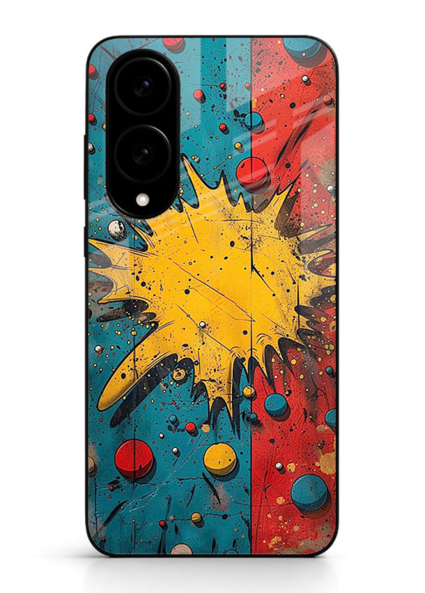 Splash Pop Abstract bold splash pattern Samsung S25 Edge glass back cover
