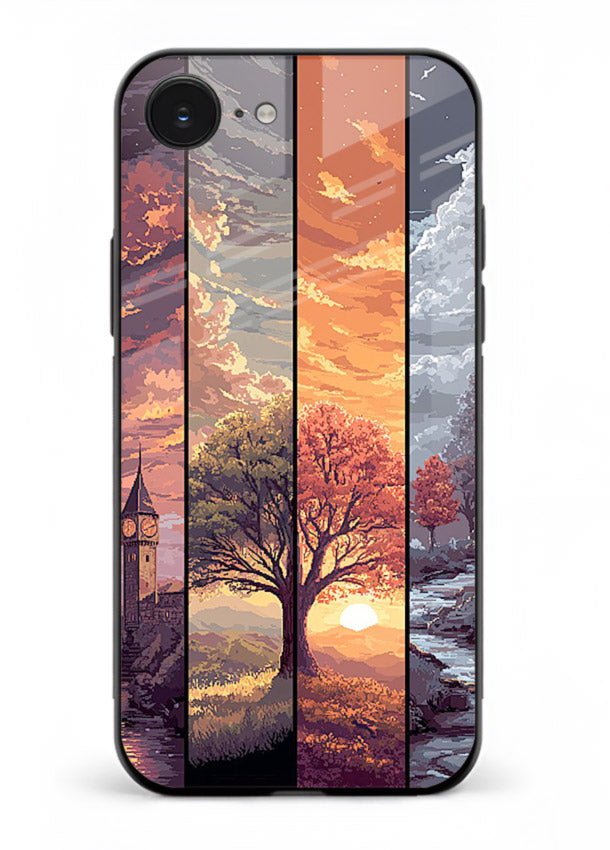 Split Seasons Art dual-season artwork iphone 16e glass back cover