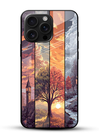 Split Seasons Art dual-season artwork glossy vibrant premium glass back cover - Angle Front