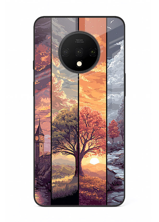 Split Seasons Art dual-season artwork OnePlus 7T glass back cover