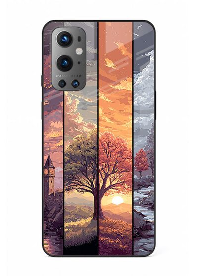 Split Seasons Art dual-season artwork OnePlus 9 glass back cover
