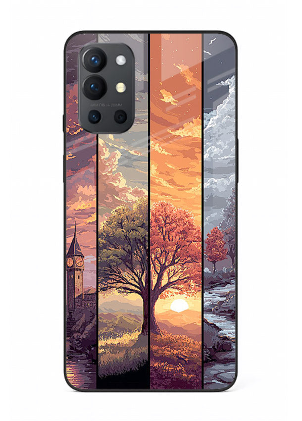 Split Seasons Art dual-season artwork OnePlus 9R glass back cover
