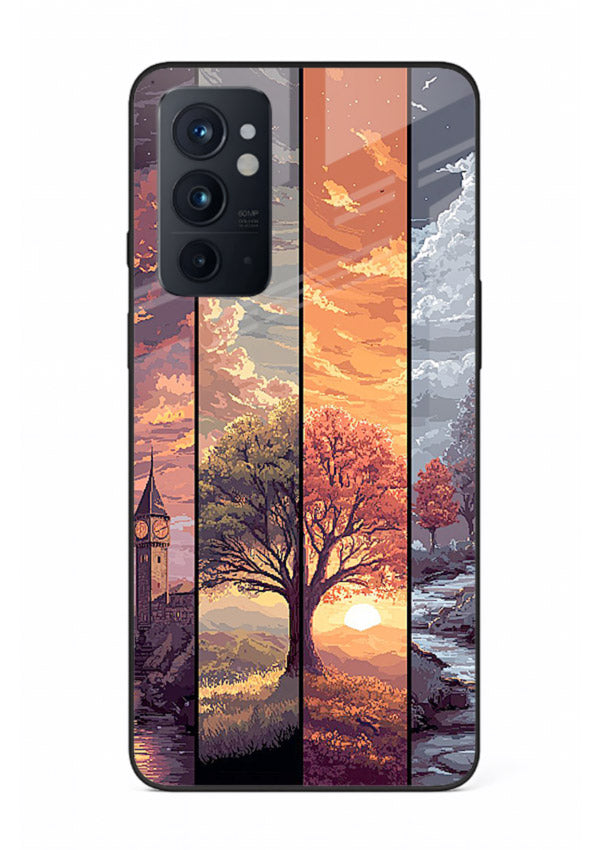 Split Seasons Art dual-season artwork OnePlus 9RT glass back cover