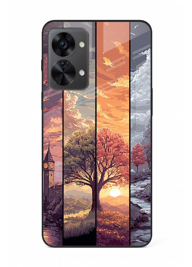 Split Seasons Art dual-season artwork OnePlus Nord 2T glass back cover