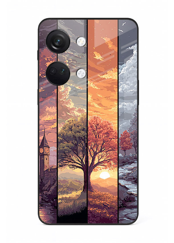 Split Seasons Art dual-season artwork OnePlus Nord 3 glass back cover